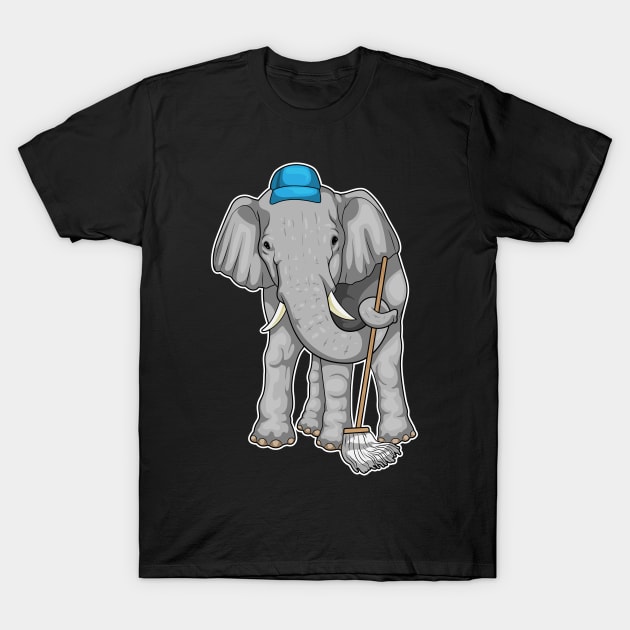 Elephant Cleaner Mop T-Shirt by Markus Schnabel